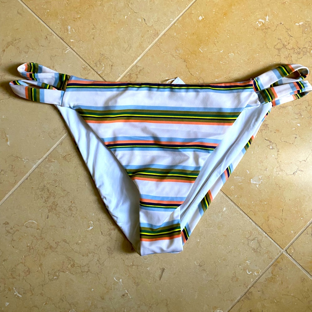 NEW WITH TAGS RVCA Striped Bikini Bottoms